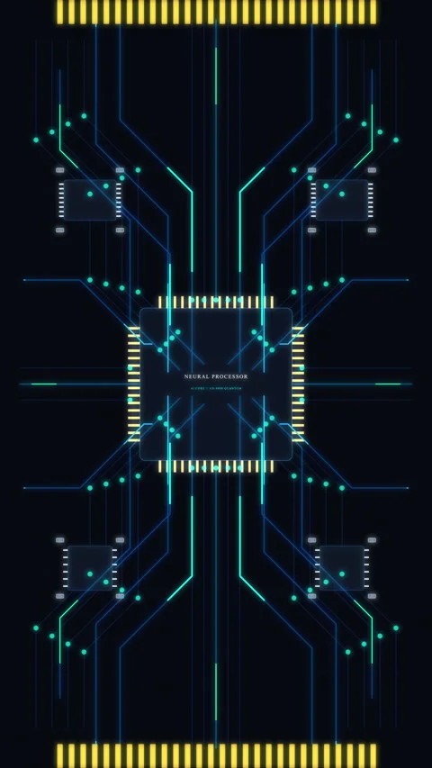 Digital circuit board technology microchip processor technology network data Stock Footage 347558204