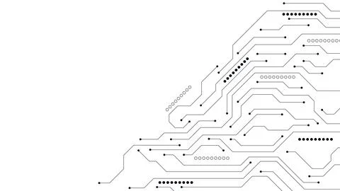 Digital circuit board technology on white background Stockillustratie