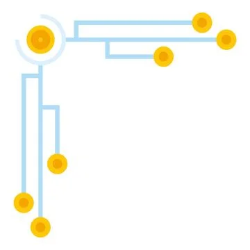 Digital circuit border design connecting data points Stockillustratie
