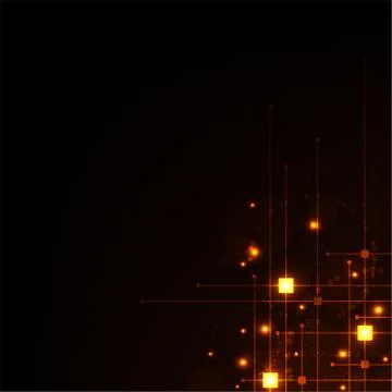 Digital circuit on a dark orange background. Stock Illustration