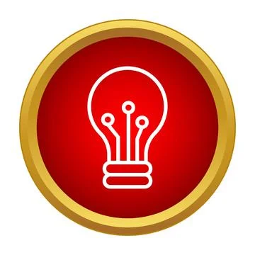 Digital circuit light bulb icon for innovation concept Stock Illustration