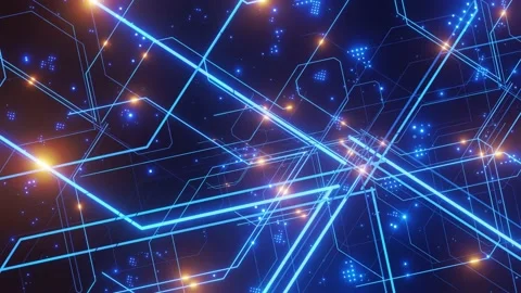 Digital Circuit lines in motion digital lines loop motion background. 스톡 동영상 224821365