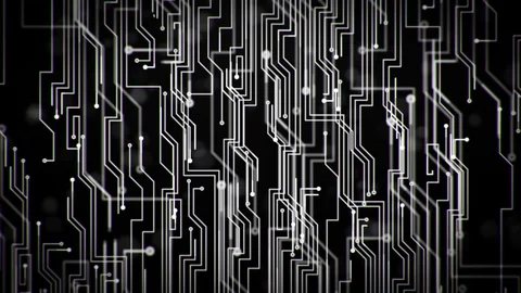 Digital Circuit Loop -  Dark Colors Stock Footage 112353410