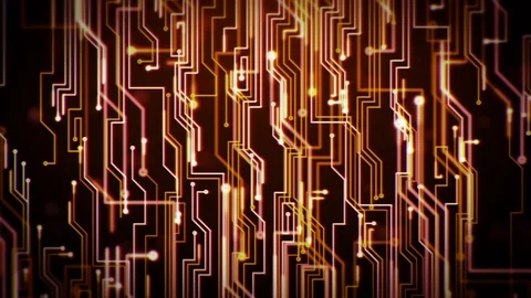 Digital Circuit Loop - Warm Colors Stock-Footage 112353427