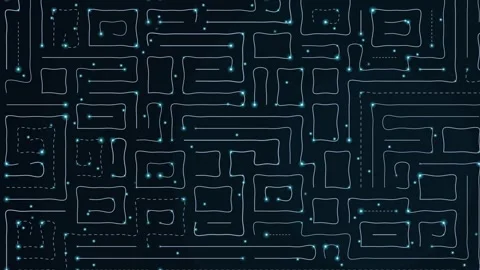 Digital Circuit Network Vídeo Stock 343709441