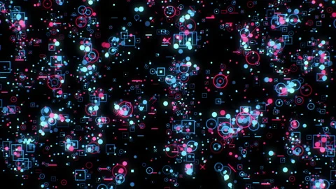 Digital Circuit Network Loop. Endless Flight through a huge digital network of Stock Footage 154331077