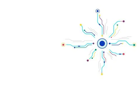 Digital circuit technology connection future dot and line background design. Stock Illustration