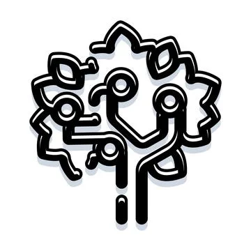 Digital circuit tree representing technology and growth Stock Illustration