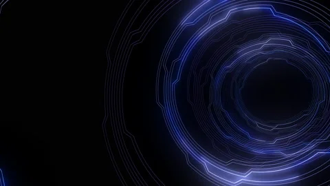 Digital Circuit Tunnel Network b Blue1 Stock Footage 146370794