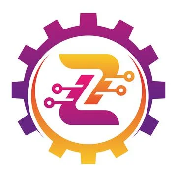 Digital Circuit Vector Icon Gear Letter Z Logo Design Creative Technology Templa イラスト素材