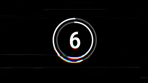 Digital Circular 10 second Countdown Animation with RGB Glitch Effect Stock Footage 325020094