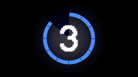 Digital Circular Countdown Timer 5 to 1 with Go Animation Video stock 330789208