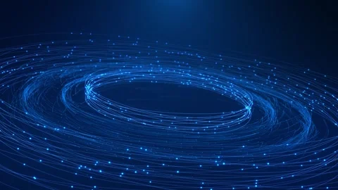 Digital Circular Data Stream Animation backgrounds., Rotating ring glowing parti Stock Footage 342782403