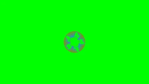 A digital circular geometric pattern centered on a solid green background Stock Footage 340903058