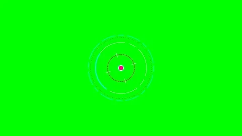 Digital circular interface design element isolated on a bright green backgrou Stock Footage 340266165