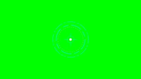 Digital circular interface design element isolated on a bright green backgrou Stock Footage 340900360