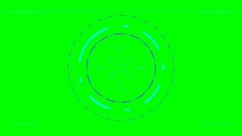 Digital circular interface design with geometric triangle center on green Stock Footage 340900603