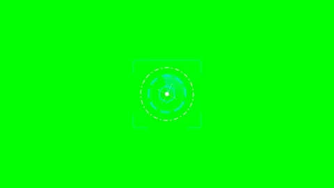 A digital circular interface element isolated on a solid vibrant green screen Stock Footage 340904831