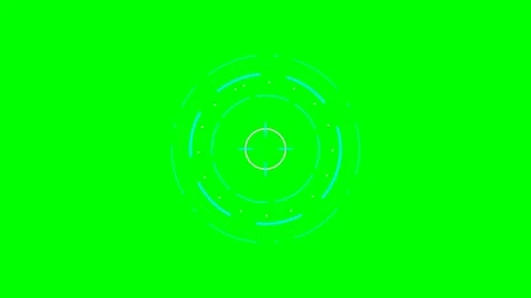 A digital circular interface hud element isolated on a bright green backgroun Video stock 341822738