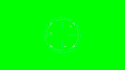 A digital circular interface target overlay on a solid green background Stock Footage 340267258