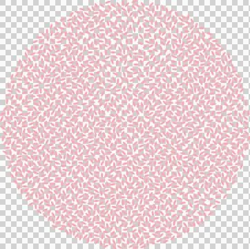 Digital circular pattern is emerging on transparent background, with dense pink Stock Illustration