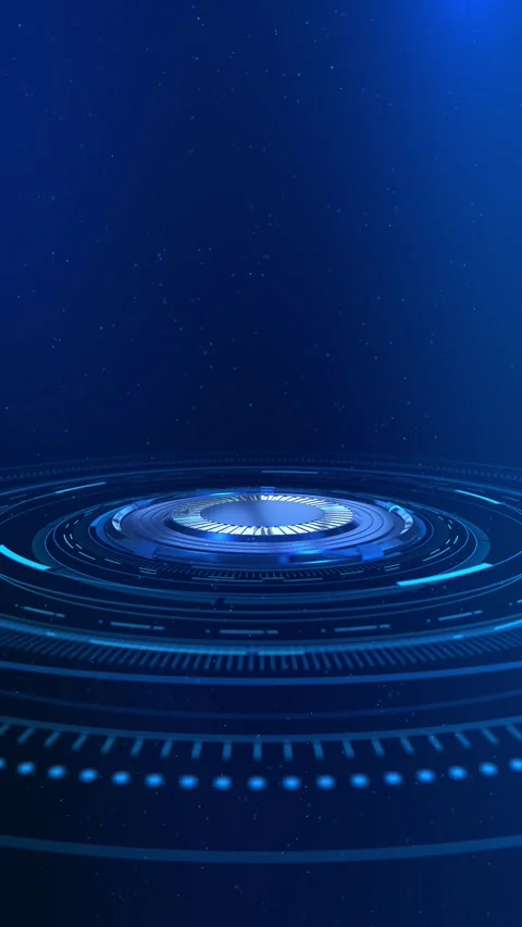 Digital Circular Platform HUD Interface Technology Scene Clean digital circular Stock Footage 341907244