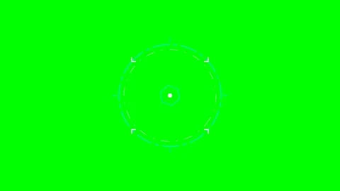 Digital circular targeting interface overlay on a vibrant green screen back.. Video stock 340265896