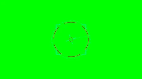Digital circular targeting reticle overlay on a vibrant green screen backgrou 스톡 동영상 340903785