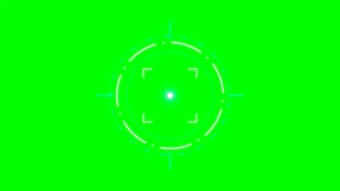 Digital circular targeting reticle overlay on a vibrant green screen backgrou Stock Footage 340904331