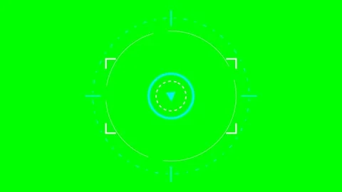 Digital circular targeting reticle overlay on a bright green background 스톡 동영상 341839379