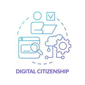 Digital citizenship blue gradient concept icon Stock-Illustration