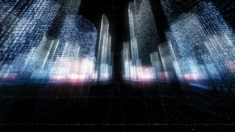 Digital city, abstract tech animation Stock Footage 103179126