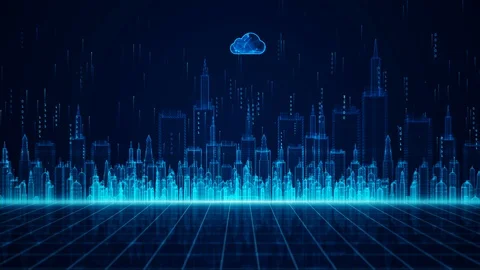 Digital City and cloud computing using artificial intelligence, 5g high-speed Video stock 127284993