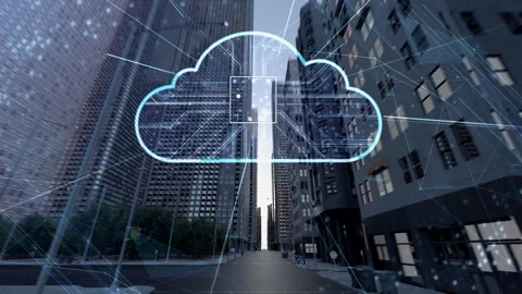 Digital City Cloud A4c3 Stock Footage 232680494