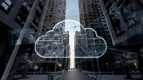 Digital City Cloud E1c3 Vídeos de archivo 232682085