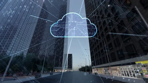 Digital City Cloud Rot2c3 Vídeos de archivo 232682379
