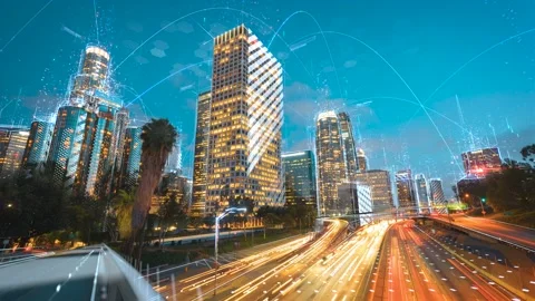 Digital city concept. Artificial Intelligence technology in smart city Stock Footage 162965672