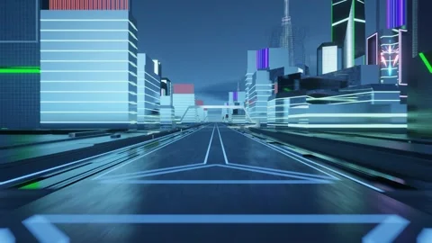 Digital city concept. Artificial Intelligence technology in smart city,3d render Stock Footage 273629651