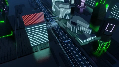 Digital city concept. Artificial Intelligence technology in smart city,3d render Vidéo 273629753