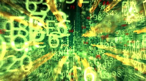 Digital city flight-through in a seamless loop Stock Footage 10597646