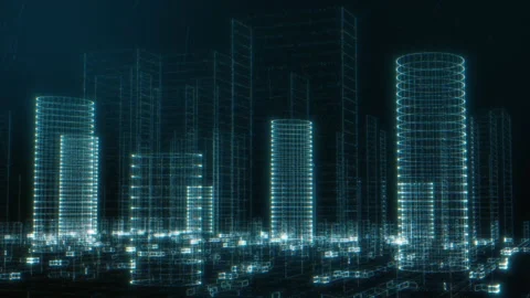 Digital city Stock Footage 164532838