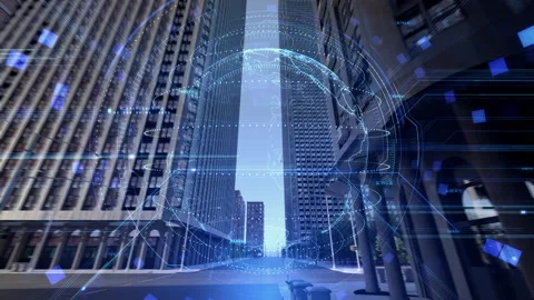 Digital City Grid A1d3 Stock Footage 232683037