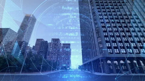 Digital City Grid A1d4 Stock Footage 232683084