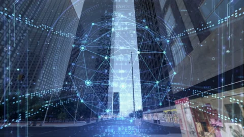 Digital City Grid A4d3 Stock Footage 232683605