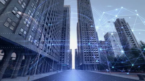 Digital City Grid A4d4 스톡 동영상 232683726