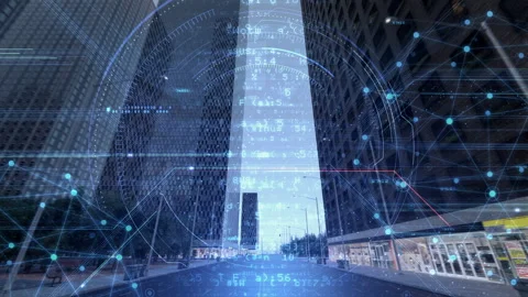 Digital City Grid B4d3 Video stock 232684972