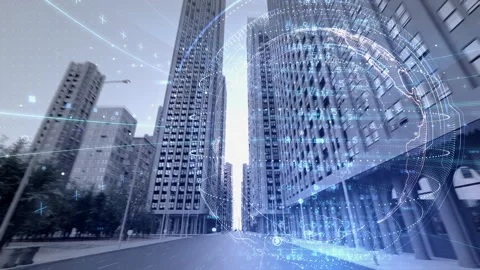Digital City Grid C4c3 Stock Footage 232685221