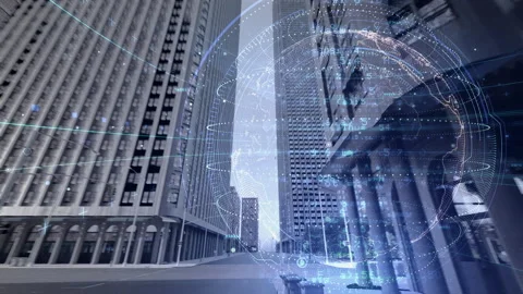 Digital City Grid D2c3 Stock Footage 232685691