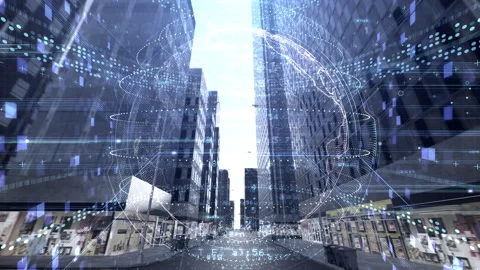 Digital City Grid Rot2c4 Vídeos de archivo 232687008