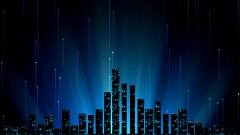 Digital City Night Background HD | Stock Video | Pond5